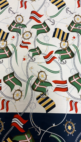 REF-205 SAILOR PRINT COTTON POPLIN. ITALY. A CUT OF 7/8 YARD.