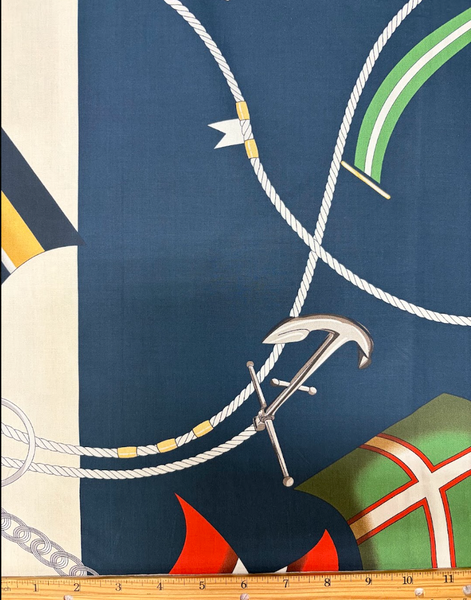 REF-205 SAILOR PRINT COTTON POPLIN. ITALY. A CUT OF 7/8 YARD.