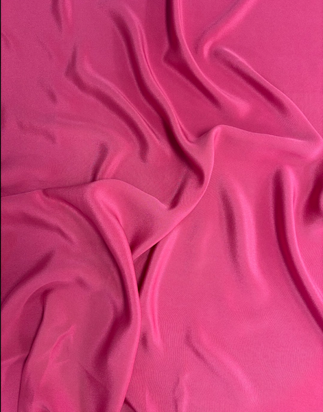 REF-207 4-PLY SILK CREPE DE CHINE IN CARNATION PINK. FRANCE. A CUT OF 4-3/8 YARDS.