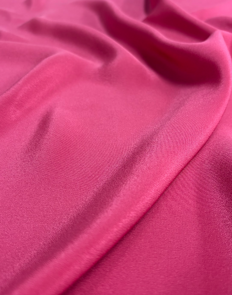 REF-207 4-PLY SILK CREPE DE CHINE IN CARNATION PINK. FRANCE. A CUT OF 4-3/8 YARDS.