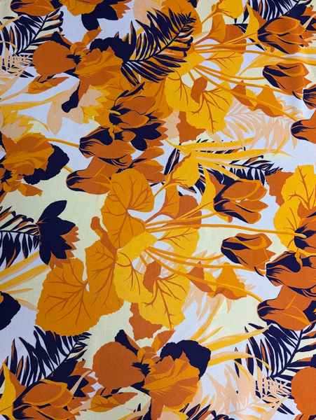 REF-196 FLORAL PRINT VISCOSE CREPE. ITALY. A CUT OF 1-1/4 YARDS.