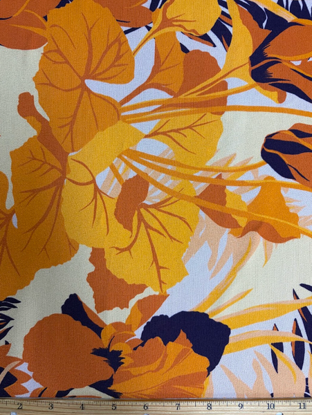 REF-196 FLORAL PRINT VISCOSE CREPE. ITALY. A CUT OF 1-1/4 YARDS.