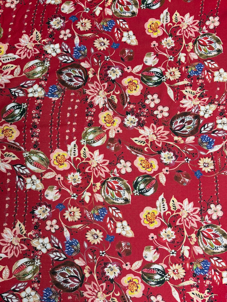 REF-197 RETRO FLORAL PRINT VISCOSE CREPE HAND. ITALY. A CUT OF 1 YARD