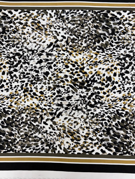 REF-199 ANIMAL-INSPIRED BORDER PRINT SLINKY VISCOSE JERSEY KNIT. ITALY. A CUT OF 1-1/2 YARDS