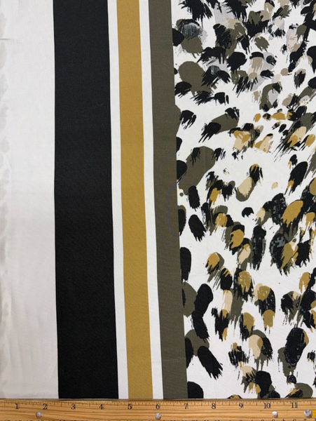REF-199 ANIMAL-INSPIRED BORDER PRINT SLINKY VISCOSE JERSEY KNIT. ITALY. A CUT OF 1-1/2 YARDS