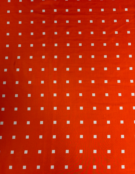 REF-203 GEO PRINT SILK CREPE DE SHINE. ITALY. A CUT OF 3 YARDS