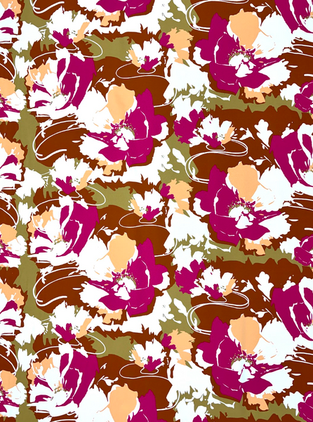 CK-9268W-B DESIGNER SIGNATURE LARGE FLORAL PRINT FRENCH TERRY COTTON KNIT. EMANUEL UNGARO. ITALY