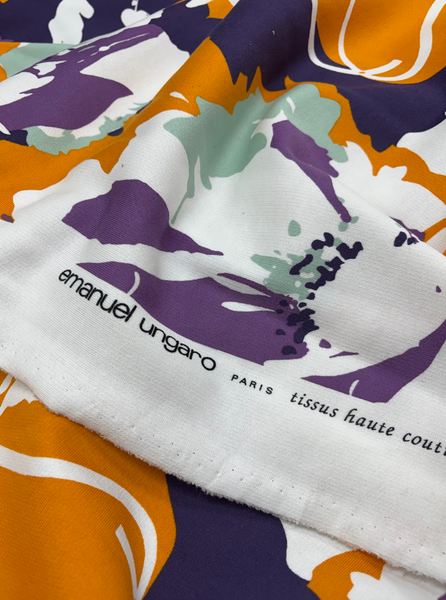 CK-9268W-A DESIGNER SIGNATURE LARGE FLORAL PRINT FRENCH TERRY COTTON KNIT. EMANUEL UNGARO. ITALY