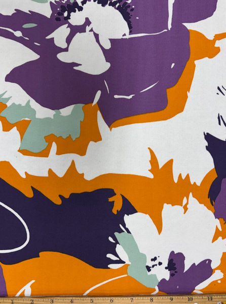 CK-9268W-A DESIGNER SIGNATURE LARGE FLORAL PRINT FRENCH TERRY COTTON KNIT. EMANUEL UNGARO. ITALY