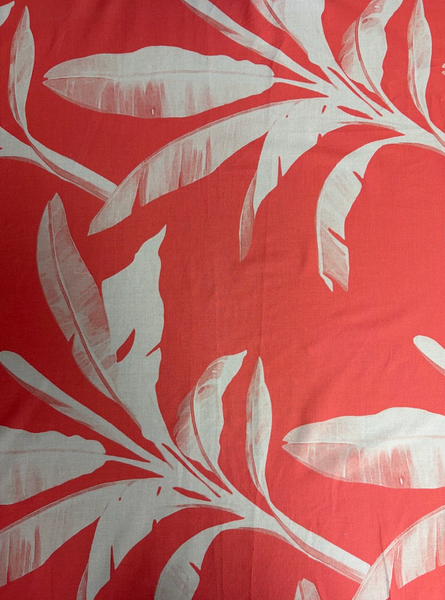 REF-211 LARGE BANANA LEAF PRINT COTTON POPLIN.  A CUT OF 1-1/4 YARD.