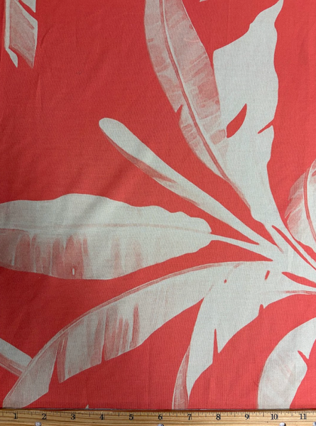 REF-211 LARGE BANANA LEAF PRINT COTTON POPLIN.  A CUT OF 1-1/4 YARD.
