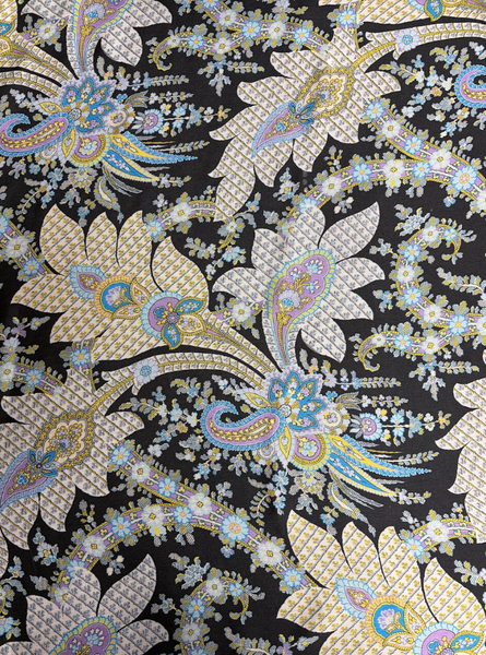 REF-213 PAISLEY PRINT SILK CHIFFON - A CUT OF 3-7/4 YARDS.