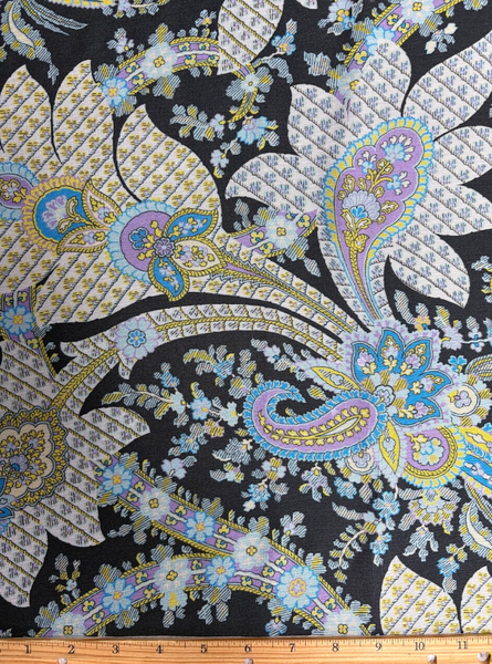 REF-213 PAISLEY PRINT SILK CHIFFON - A CUT OF 3-7/4 YARDS.