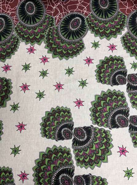 REF-220 DESIGNER BOHO PRINT LINEN. STELLA MCCARTNEY. ITALY.  A CUT OF 2-3/4 YARDS.