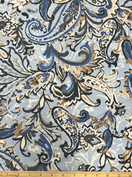 RV-9199W PORCELAIN PAISLEY PRINT VISCOSE CHALLIS. ITALY