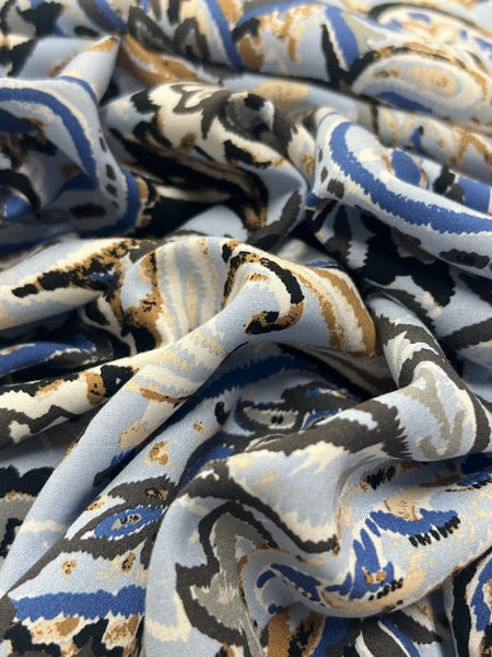 RV-9199W PORCELAIN PAISLEY PRINT VISCOSE CHALLIS. ITALY