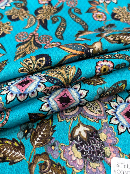 CP-7855W FLORAL PRINT FINE COTTON JACQUARD. ITALY