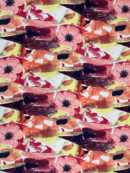 RV-7833W ABSTRACT FLORAL PRINT VISCOSE CREPE. ITALY
