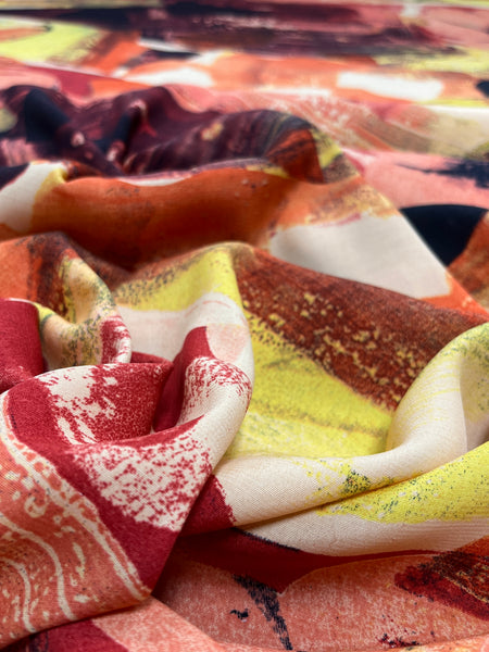 RV-7833W ABSTRACT FLORAL PRINT VISCOSE CREPE. ITALY