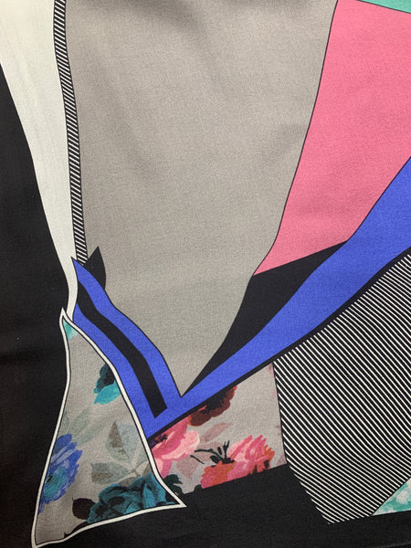 DS-1020 "VIENNA" - JONATHAN SAUNDERS DIGITAL PRINT SILK CHIFFON SCARF. MADE IN ITALY