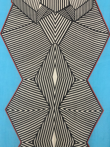 DS-1012-A "SKY ORIGAMI" - JONATHAN SAUNDERS DIGITAL PRINT CASHMERE SILK SCARF. MADE IN ITALY