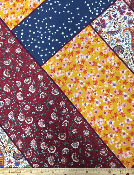 RV-7581W PATCHWORK PRINT VISCOSE TWILL. ITALY