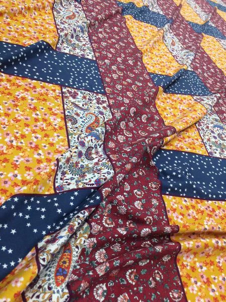 RV-7581W PATCHWORK PRINT VISCOSE TWILL. ITALY