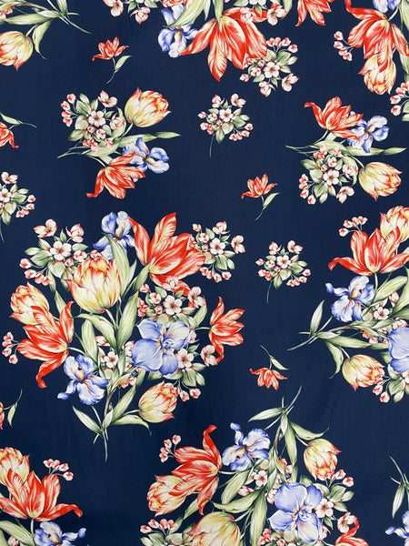 CP-7566W FLORAL PRINT STRETCH COTTON. ITALY
