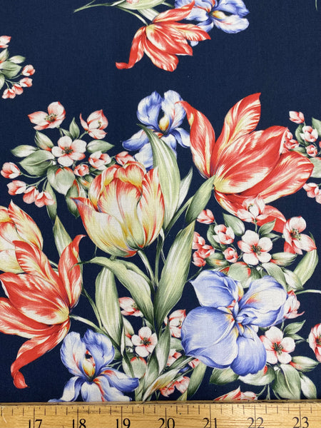 CP-7566W FLORAL PRINT STRETCH COTTON. ITALY