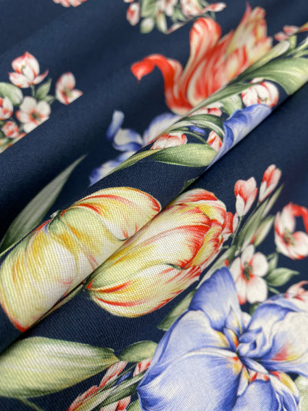 CP-7566W FLORAL PRINT STRETCH COTTON. ITALY
