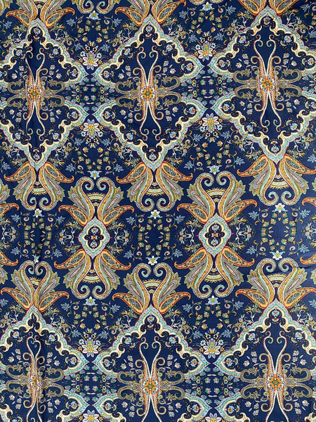 RV-7538W LARGE RICH PAISLEY PRINT VISCOSE TWILL. ITALY