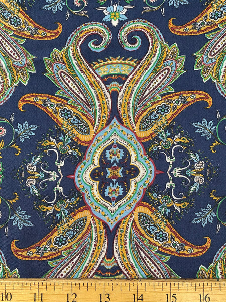 RV-7538W LARGE RICH PAISLEY PRINT VISCOSE TWILL. ITALY