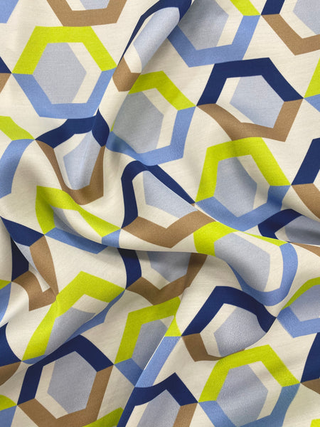 RV-7582W HONEYCOMB PRINT VISCOSE SATIN. ITALY