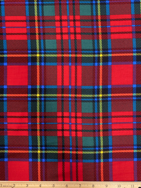 RV-7584W TARTAN PRINT VISCOSE CHALLIS. ITALY
