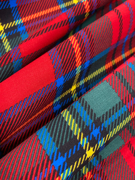 RV-7584W TARTAN PRINT VISCOSE CHALLIS. ITALY