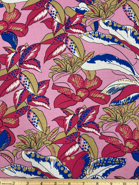RV-7585W SWEET FLORAL PRINT VISCOSE CHALLIS. ITALY