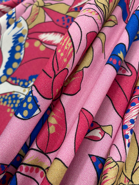 RV-7585W SWEET FLORAL PRINT VISCOSE CHALLIS. ITALY