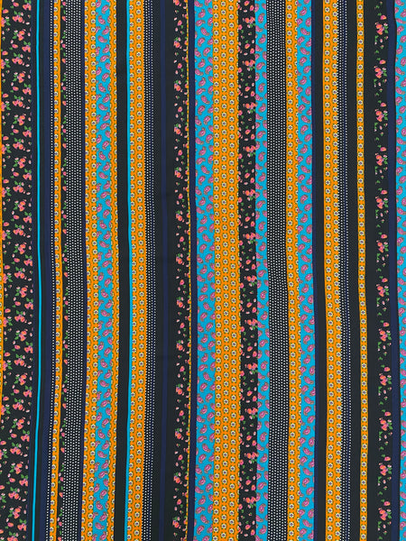 RV-7586W WOODSTOCK STRIPE PRINT VISCOSE CHALLIS. ITALY