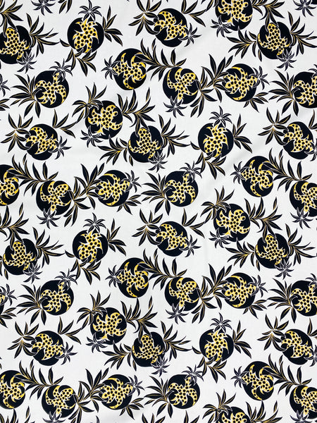 BFS-124 POMEGRANATE PRINT STRETCH COTTON SATEEN. ITALY