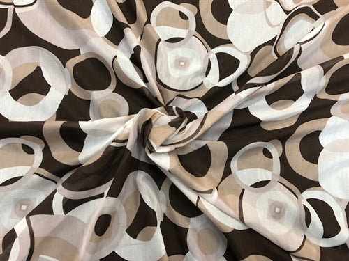 CP-7249W DIGITAL CIRCLES PRINT COTTON SILK VOILE. ITALY - Elliott Berman Textiles