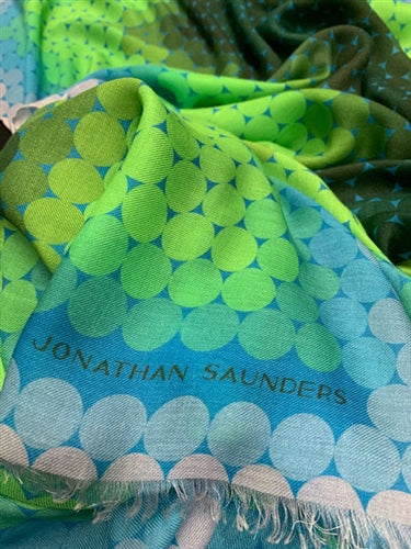 DS-1003 "GREEN VALLEY" - JONATHAN SAUNDERS DIGITAL PRINT CASHMERE MODAL SCARF. MADE IN ITALY