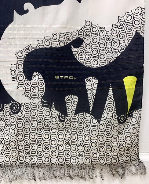 DS-1021 "COLOMBINA" - ETRO DIGITAL PRINT SILK SCARF. MADE IN ITALY