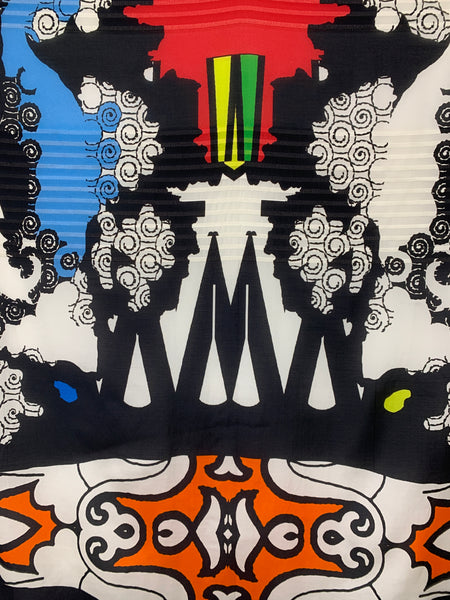 DS-1021 "COLOMBINA" - ETRO DIGITAL PRINT SILK SCARF. MADE IN ITALY