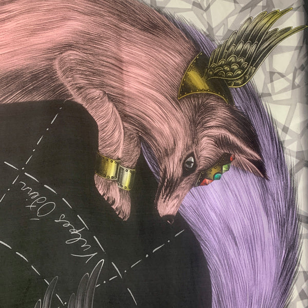 ES-1044 "THE LYNX"-A - EMMA SHIPLEY DIGITAL PRINT SILK SCARF. MADE IN ITALY