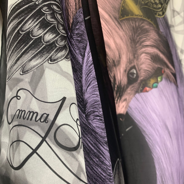 ES-1044 "THE LYNX"-A - EMMA SHIPLEY DIGITAL PRINT SILK SCARF. MADE IN ITALY