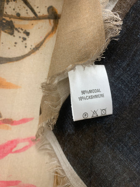 AW-1033 "VIRGO" - BRITISH DESIGNER DIGITAL PRINT CASHMERE MODAL SCARF. MADE IN ITALY