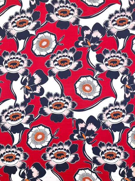 S-7436W-B ALHAMBRA FLORAL SILK VISCOSE TWILL.