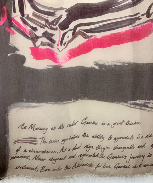 AW-1034 "GEMINI" - BRITISH DESIGNER DIGITAL PRINT CASHMERE MODAL SCARF. MADE IN ITALY