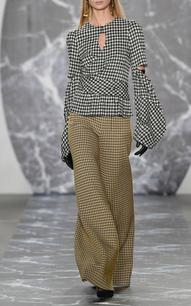 S-7409W DESIGNER HOUNDSTOOTH PRINT SILK VISCOSE. ITALY