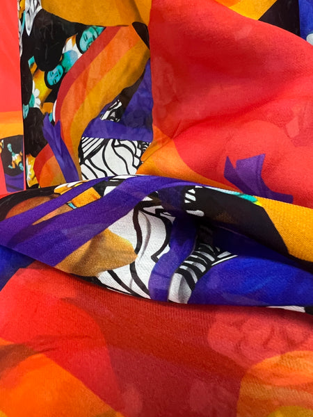 PP-5005 "SACRED DANCE" - PETER PILOTTO DIGITAL PRINT SILK SCARF. MADE IN ITALY